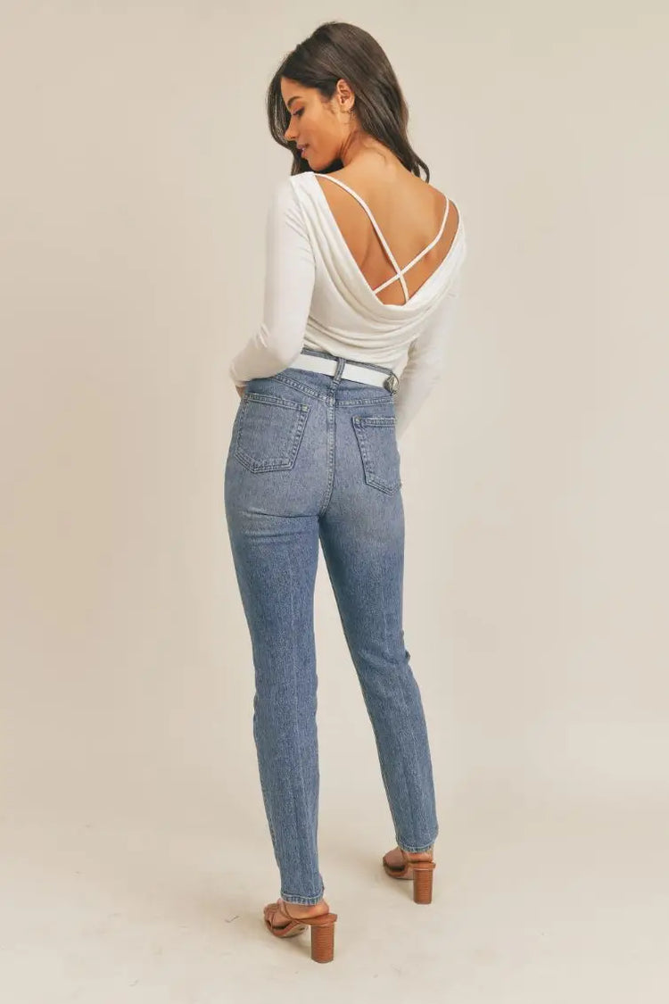 Billie Back Top: Oatmeal