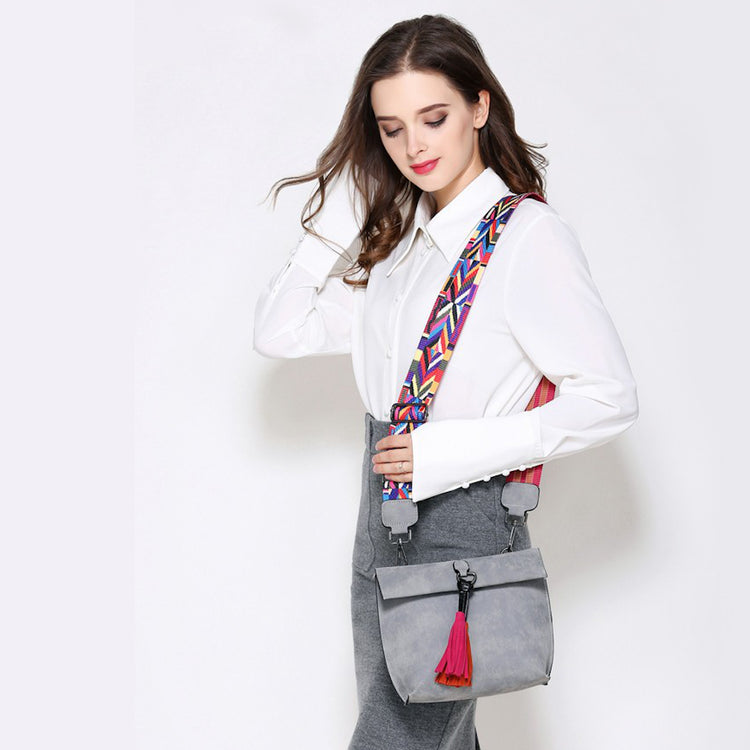 Gray Tassel Crossbody Bag