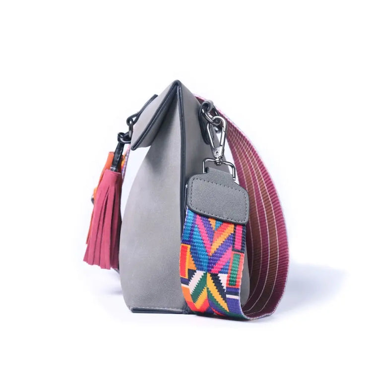 Gray Tassel Crossbody Bag