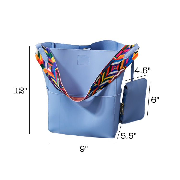 Gray Handbag & Matching Wristlet