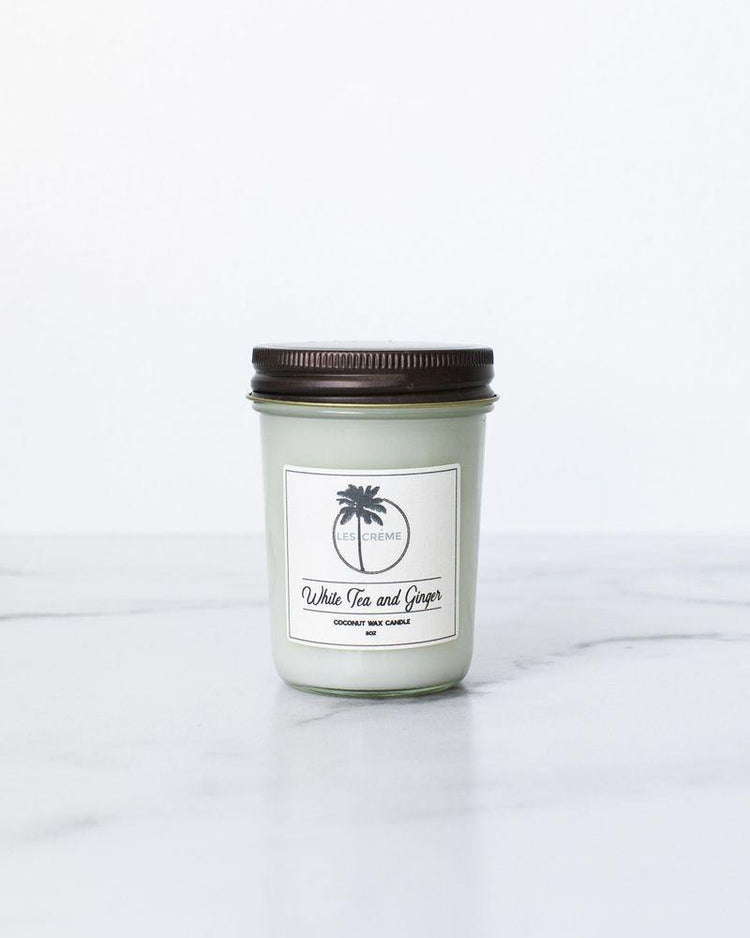 White Tea + Ginger Scent Coconut Wax Candle - CLASSY NERDY CHIC