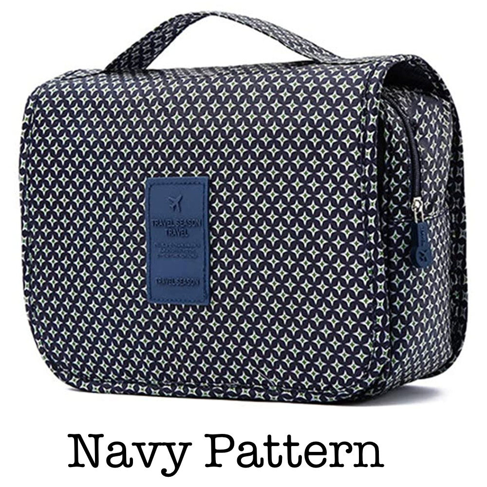 Navy Hangable Cosmetic Bag